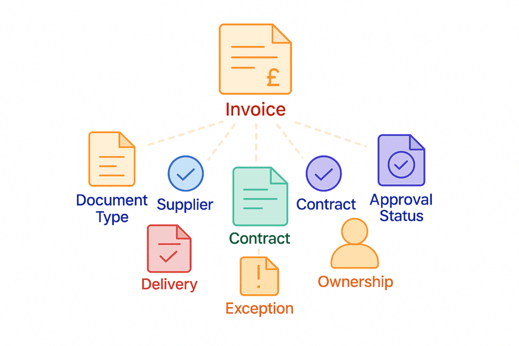 Document metadata for connected procure to pay process