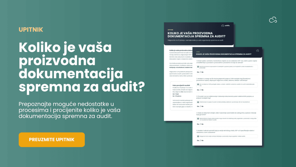 Upitnik za procjenu koliko je vaša proizvodna dokumentacija spremna za audit